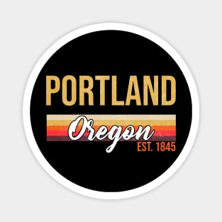 Portland Oregon Established Retro Vintage Magnet